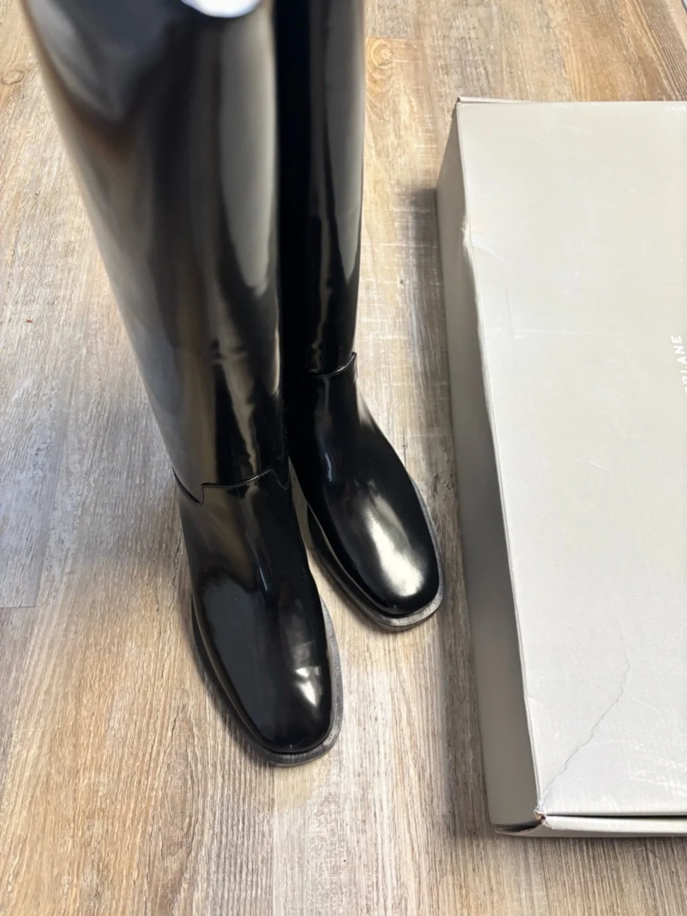 NEW Everlane Fall Classic The Riding Boot Black Patent